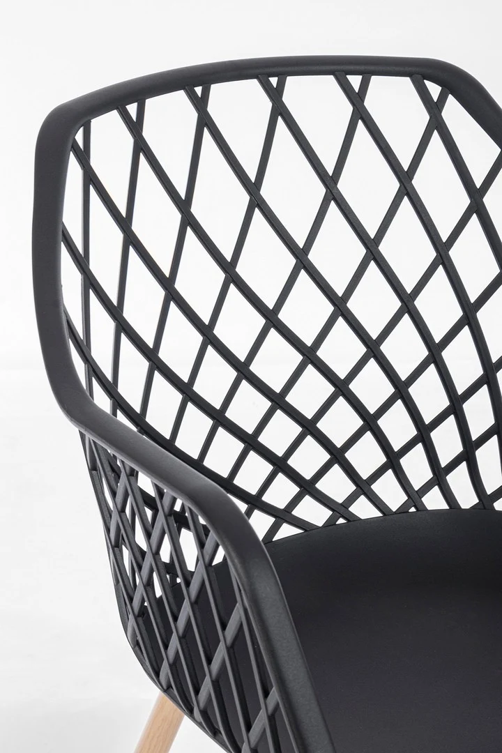 Sedia "Optik" con gambe in acciaio verniciate, per arredo interno 58 x 54 x h 85,5 cm