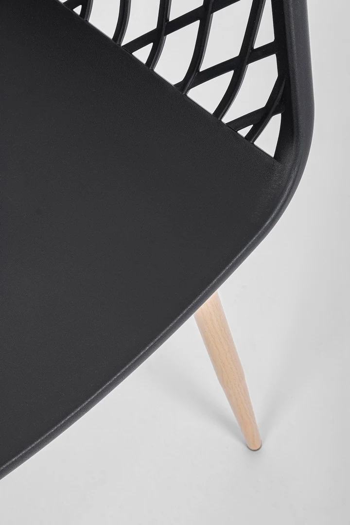 Sedia "Optik" con gambe in acciaio verniciate, per arredo interno 58 x 54 x h 85,5 cm