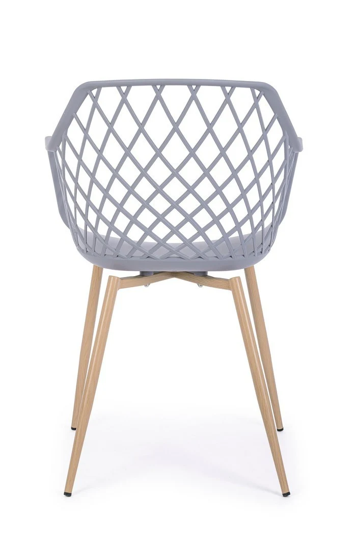 Sedia "Optik" con gambe in acciaio verniciate, per arredo interno 58 x 54 x h 85,5 cm