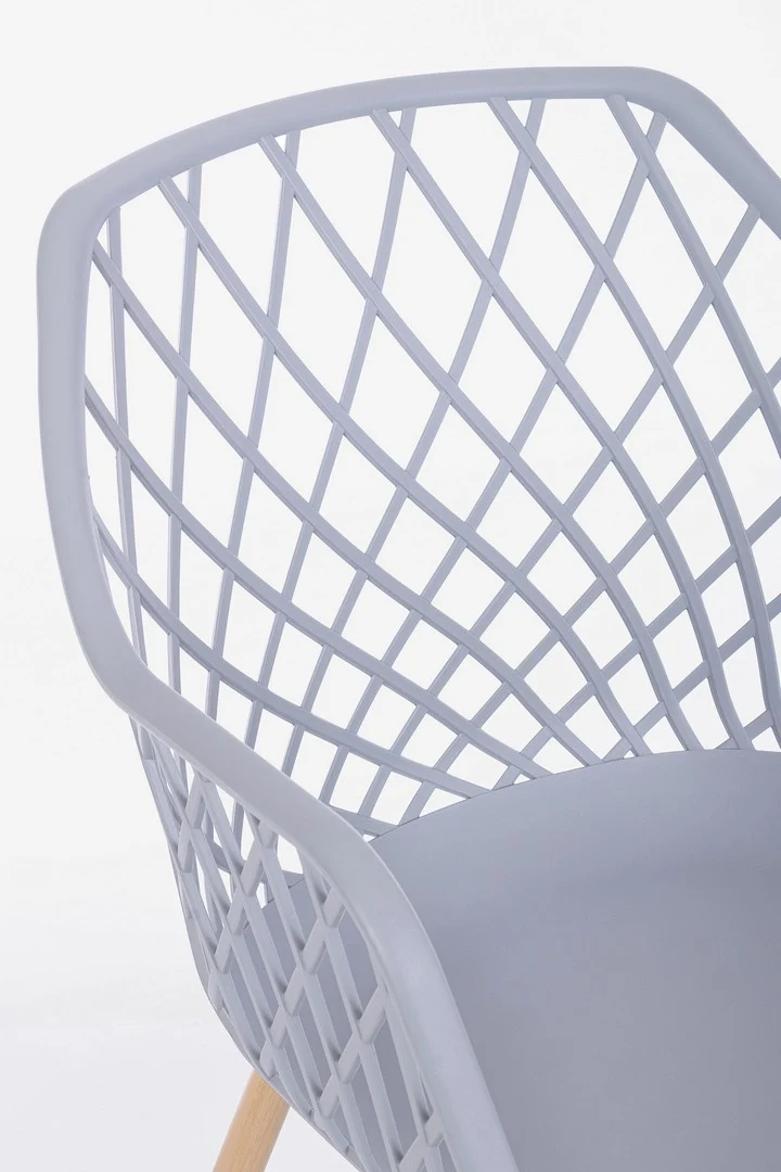 Sedia "Optik" con gambe in acciaio verniciate, per arredo interno 58 x 54 x h 85,5 cm