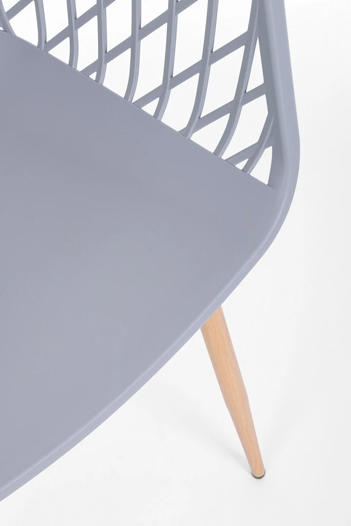 Sedia "Optik" con gambe in acciaio verniciate, per arredo interno 58 x 54 x h 85,5 cm