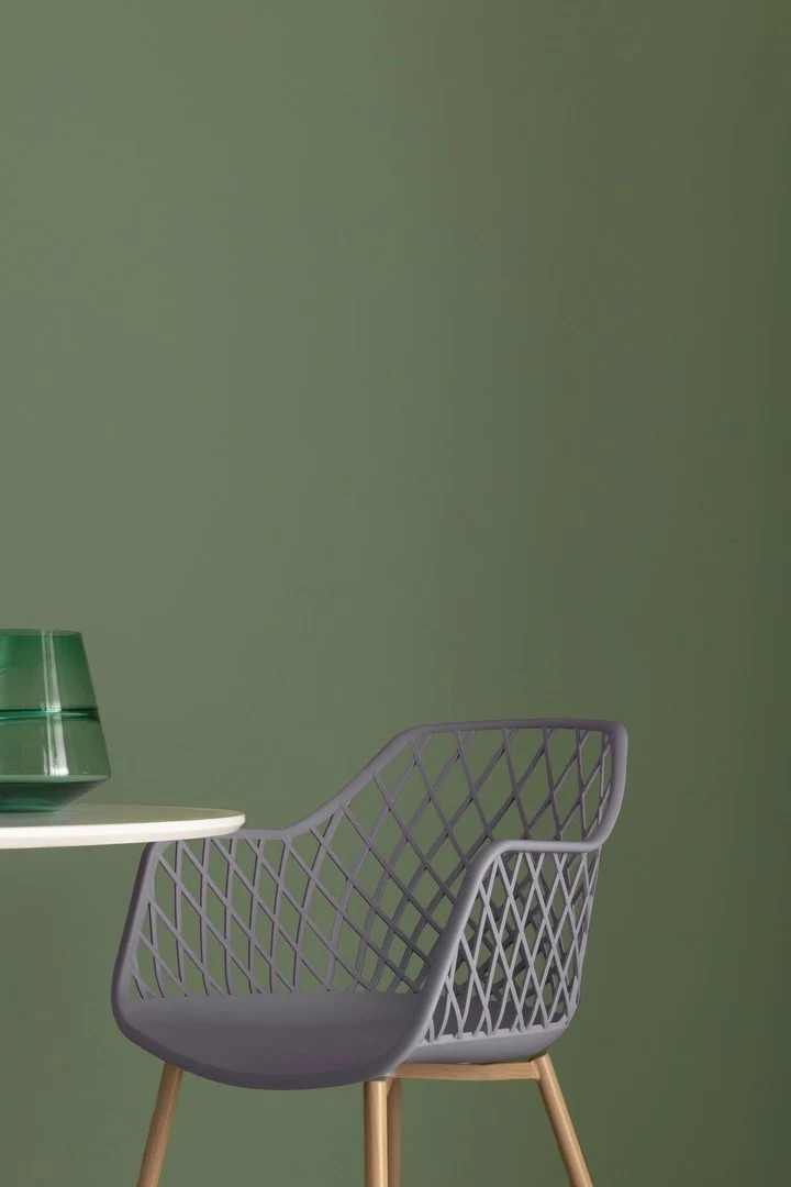 Sedia "Optik" con gambe in acciaio verniciate, per arredo interno 58 x 54 x h 85,5 cm