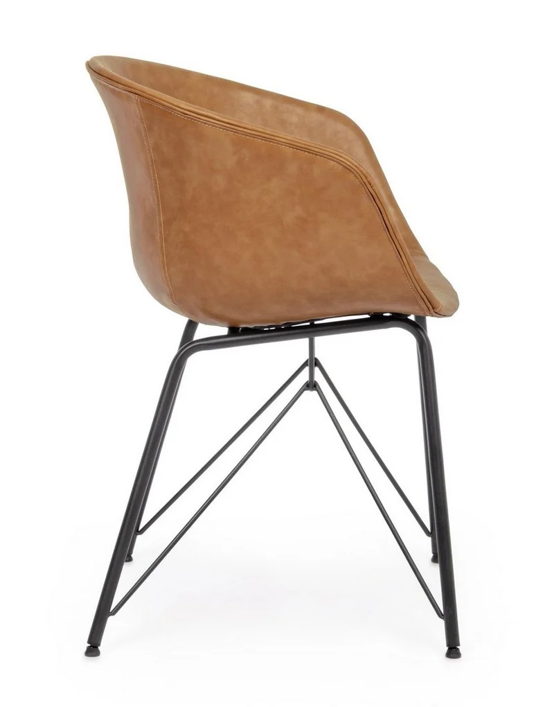 Sedia "Warhol" con gambe in acciaio verniciato a polvere epossidica, per arredo interno 59 x 54,5 x h 80 cm