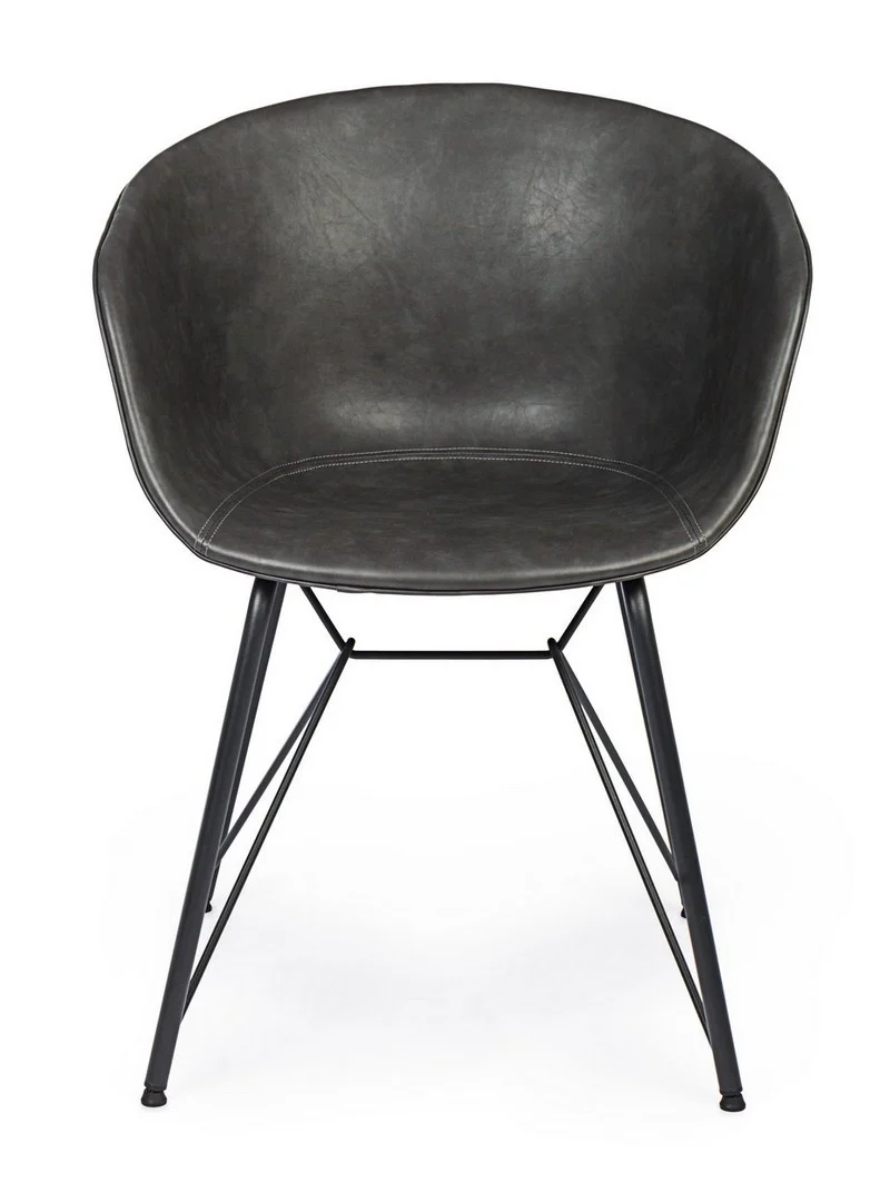 Sedia "Warhol" con gambe in acciaio verniciato a polvere epossidica, per arredo interno 59 x 54,5 x h 80 cm