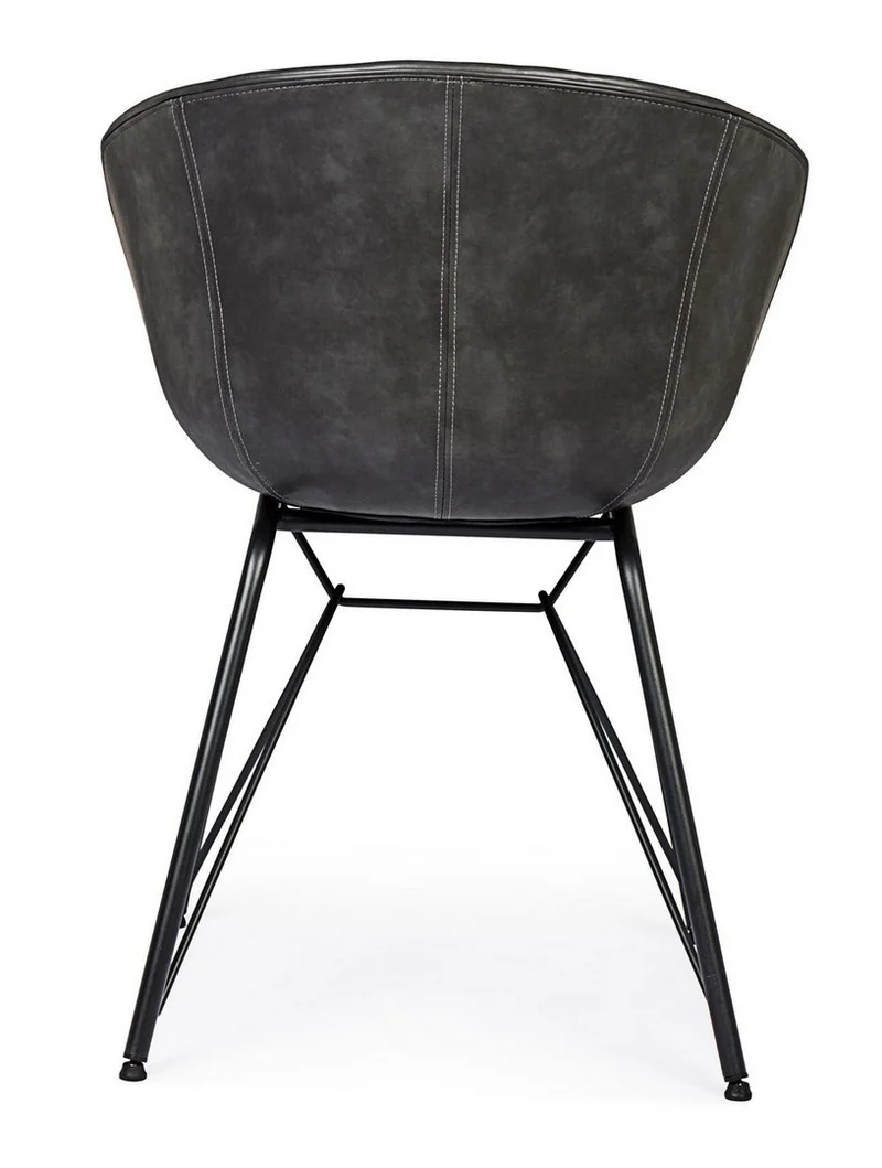 Sedia "Warhol" con gambe in acciaio verniciato a polvere epossidica, per arredo interno 59 x 54,5 x h 80 cm