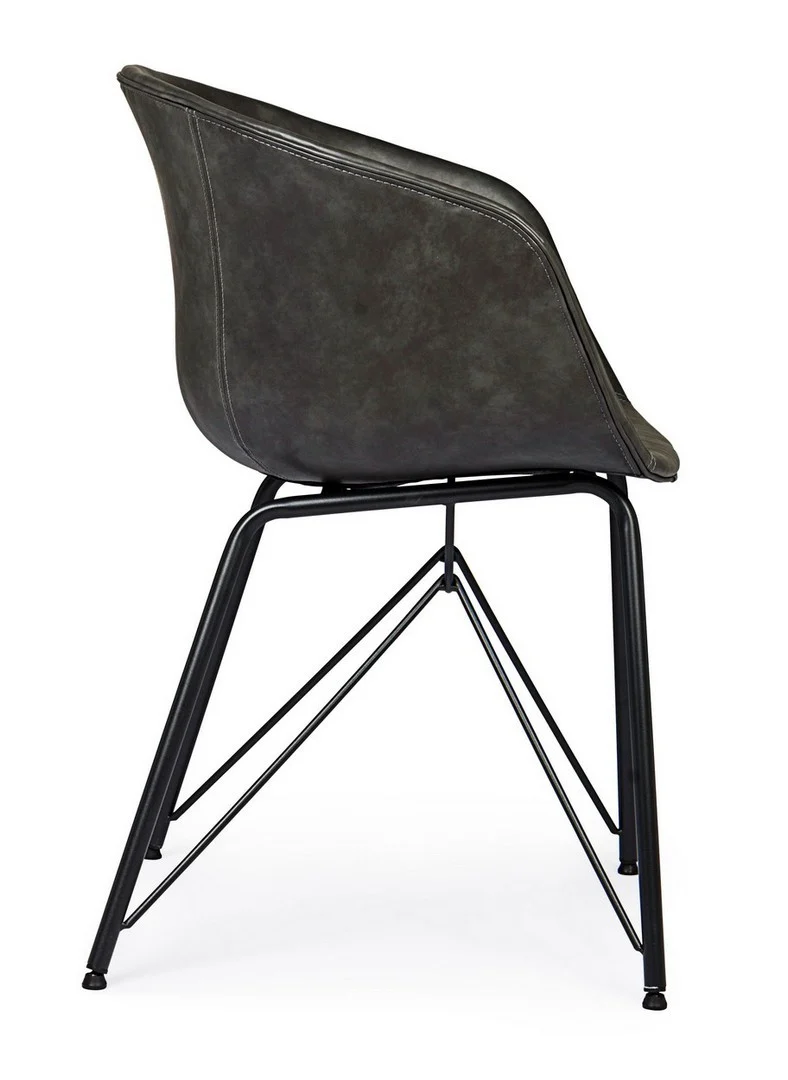 Sedia "Warhol" con gambe in acciaio verniciato a polvere epossidica, per arredo interno 59 x 54,5 x h 80 cm