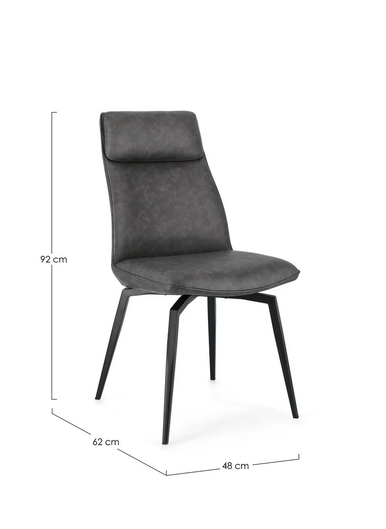 Sedia "Lawrence" con gambe in acciaio verniciato a polvere epossidica, per arredo interno 48 x 64 x h 92 cm