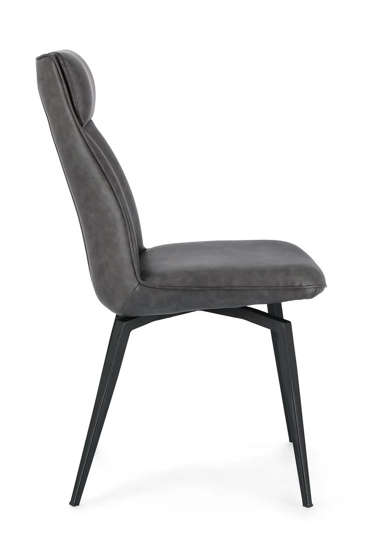 Sedia "Lawrence" con gambe in acciaio verniciato a polvere epossidica, per arredo interno 48 x 64 x h 92 cm