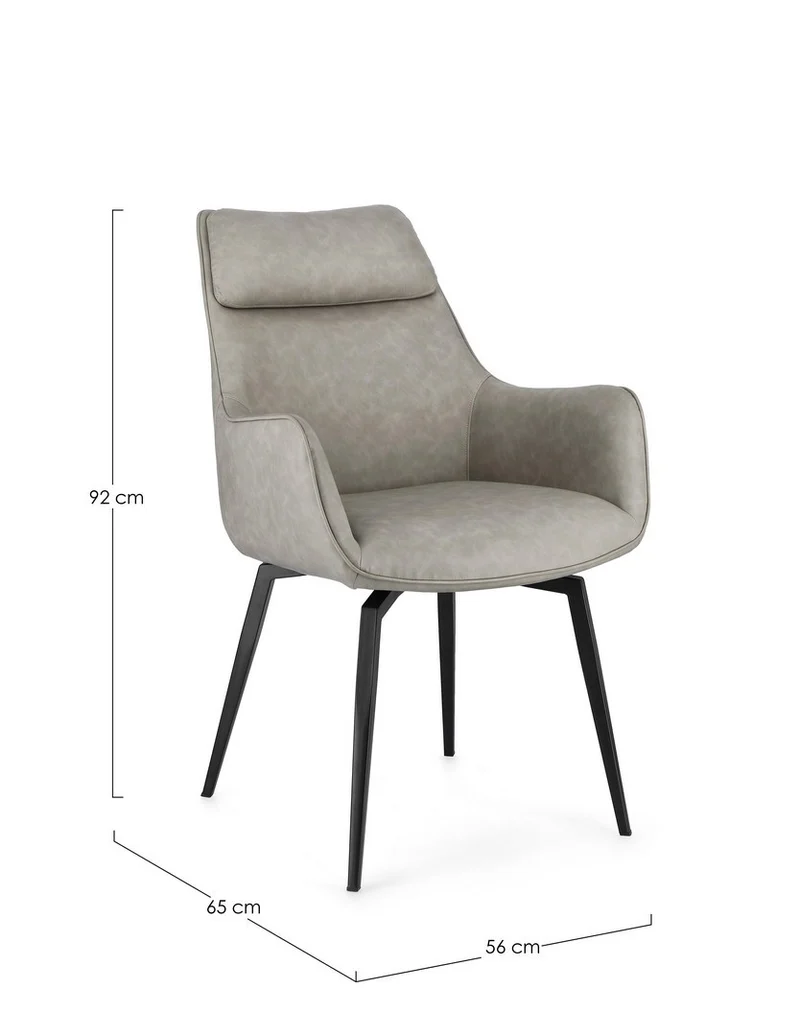 Sedia "Lawrence" con gambe in acciaio verniciato a polvere epossidica, per arredo interno 56 x 65 x h 92 cm