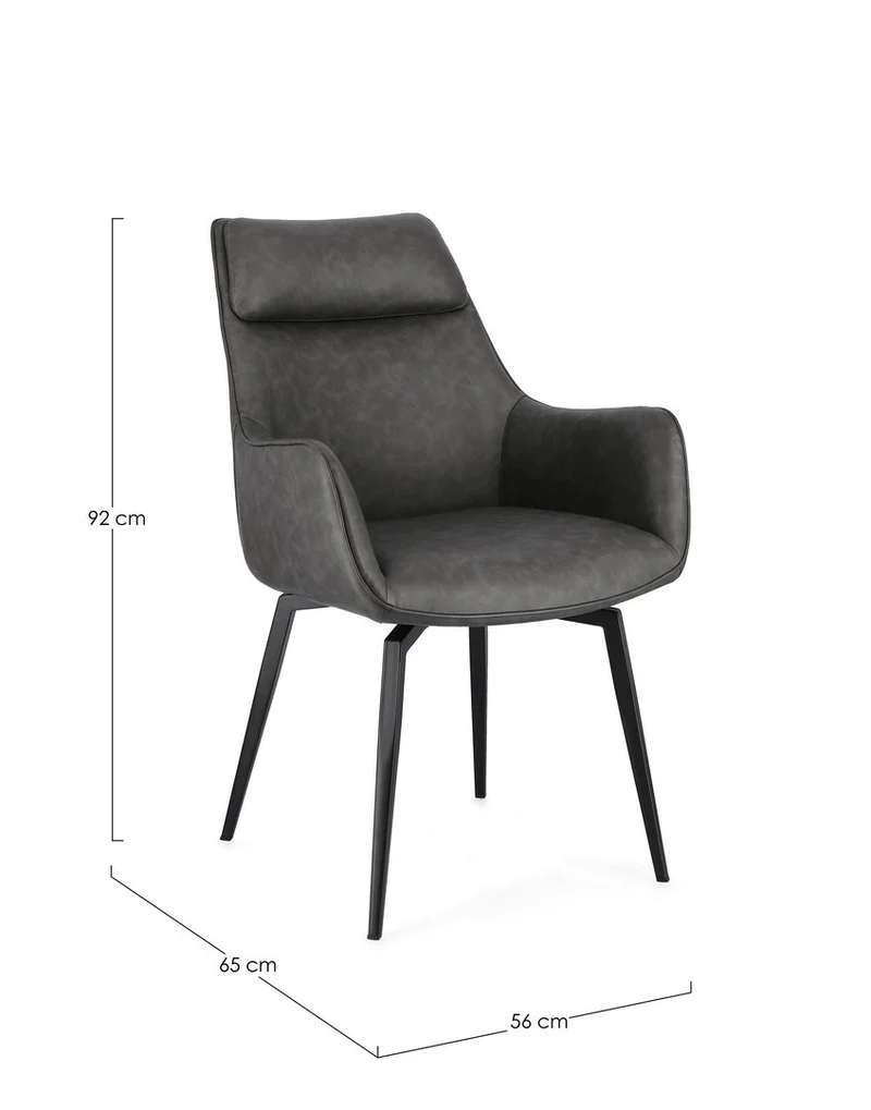 Sedia "Lawrence" con gambe in acciaio verniciato a polvere epossidica, per arredo interno 56 x 65 x h 92 cm