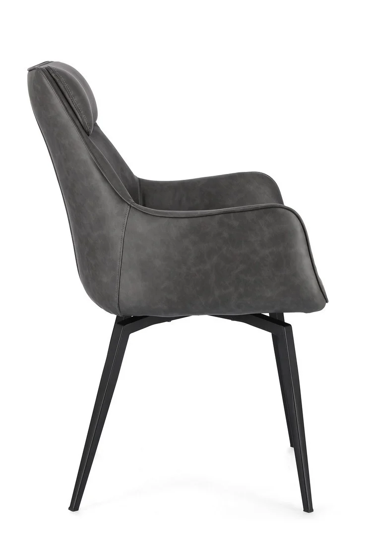 Sedia "Lawrence" con gambe in acciaio verniciato a polvere epossidica, per arredo interno 56 x 65 x h 92 cm