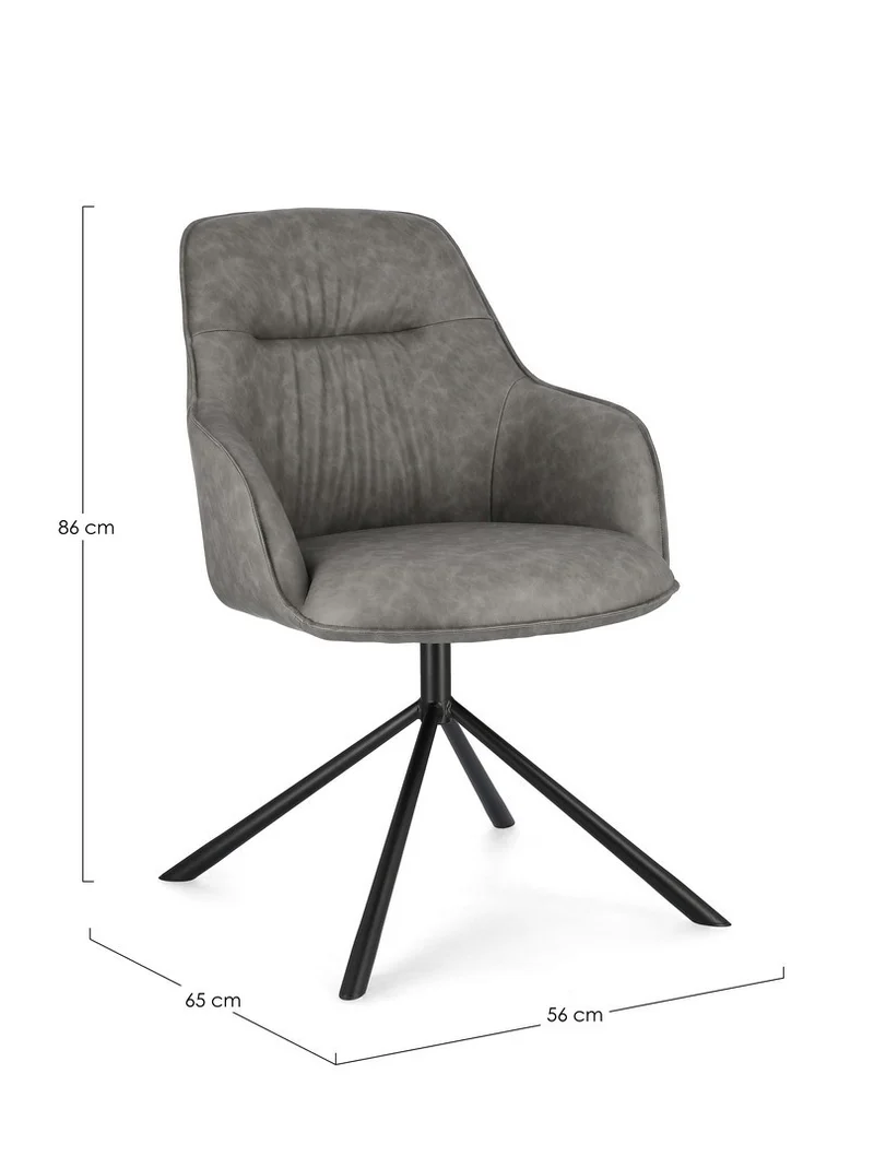Sedia "Grant" con gambe in acciaio verniciato a polvere epossidica, per arredo interno 59 x 65 x h 86 cm