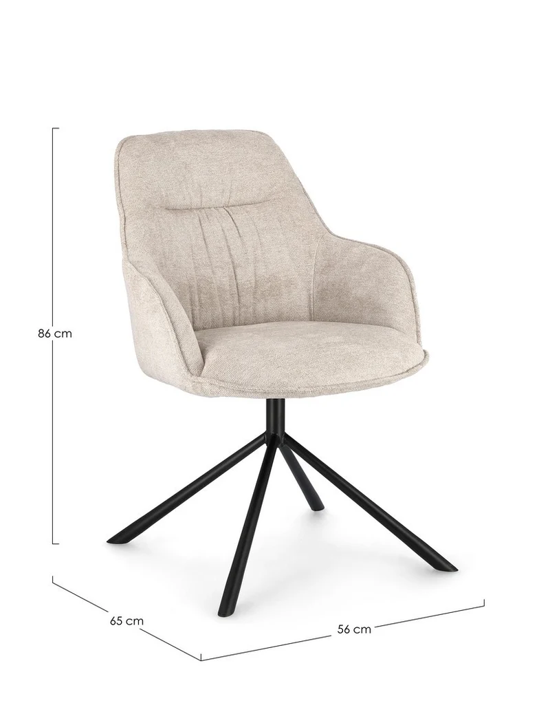 Sedia "Grant" con gambe in acciaio verniciato a polvere epossidica, per arredo interno 59 x 65 x h 86 cm