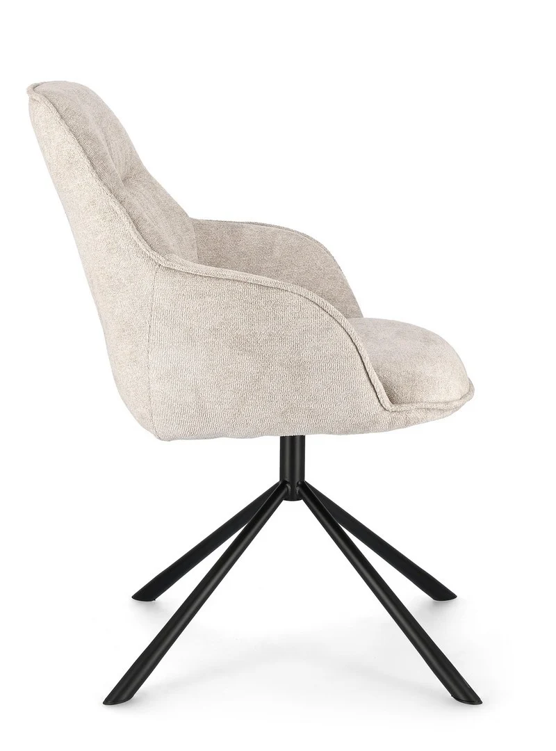 Sedia "Grant" con gambe in acciaio verniciato a polvere epossidica, per arredo interno 59 x 65 x h 86 cm
