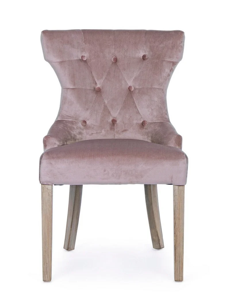Sedia "Azelia" con struttura in rubber wood, per arredo interno 55 x 52 x h 92 cm