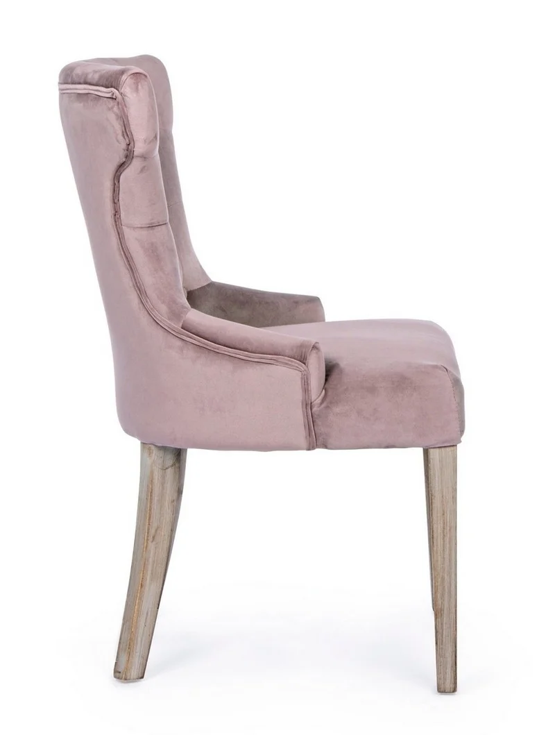 Sedia "Azelia" con struttura in rubber wood, per arredo interno 55 x 52 x h 92 cm