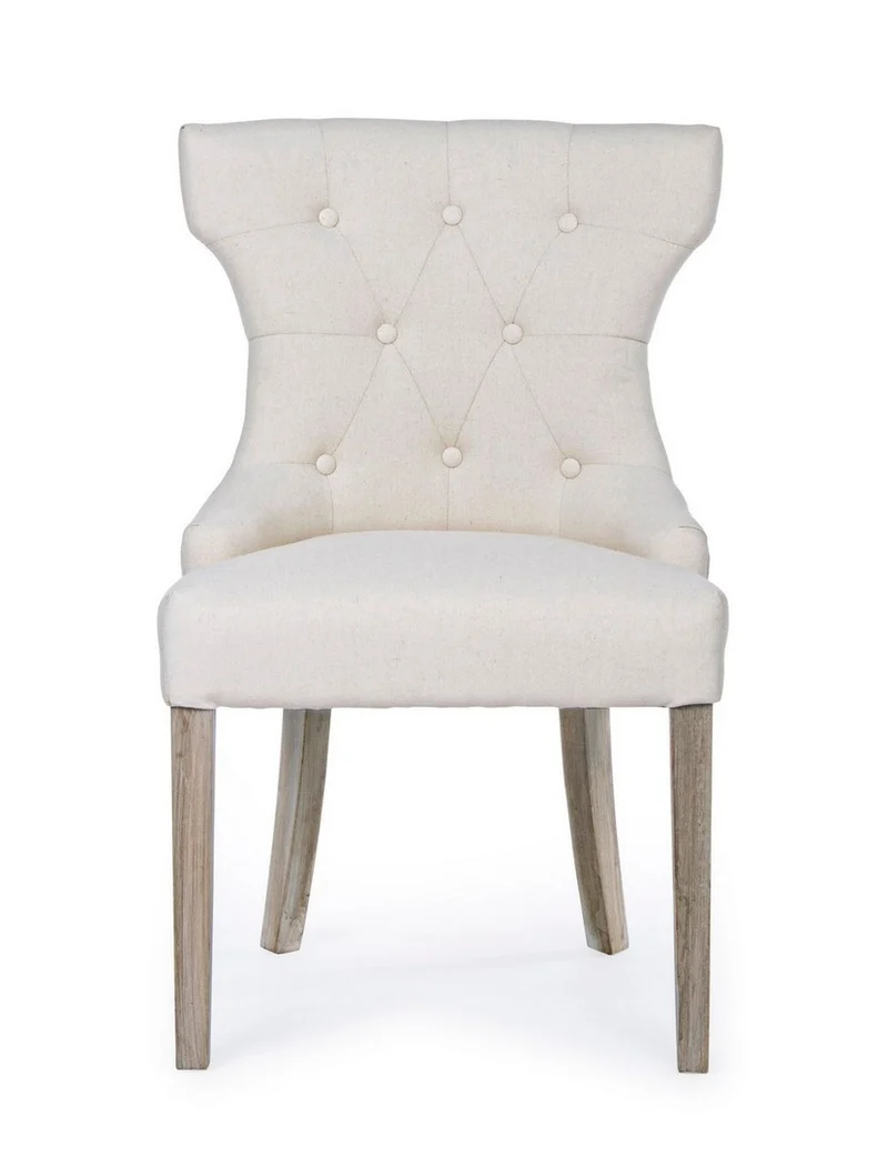 Sedia "Azelia" con struttura in rubber wood, per arredo interno 55 x 52 x h 92 cm
