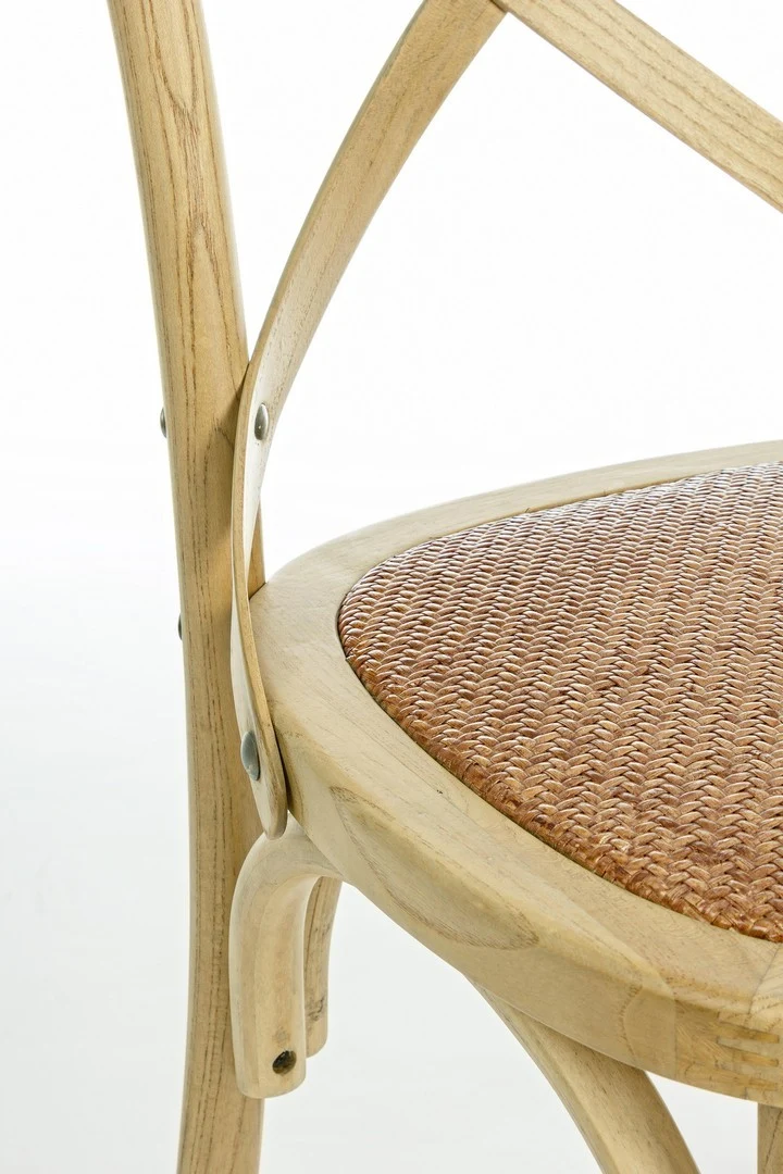 Sedia "Cross" con struttura in legno di olmo, per arredo interno 50,5 x 52 x h 87 cm