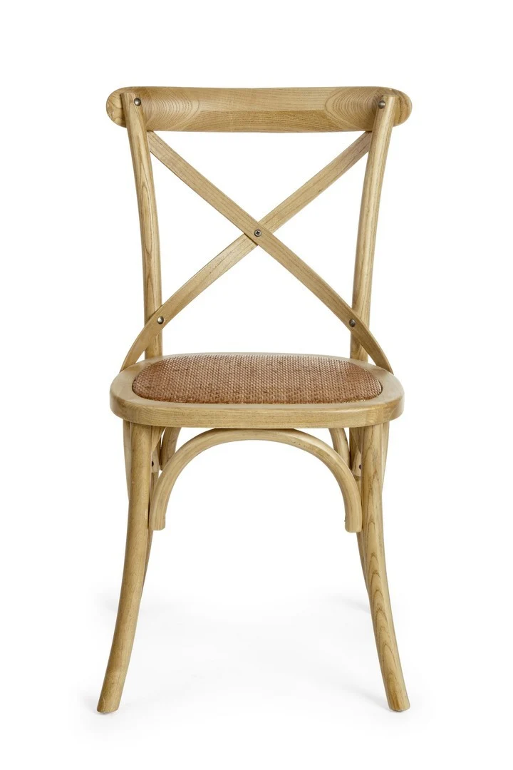 Sedia "Cross" con struttura in legno di olmo, per arredo interno 50,5 x 52 x h 87 cm