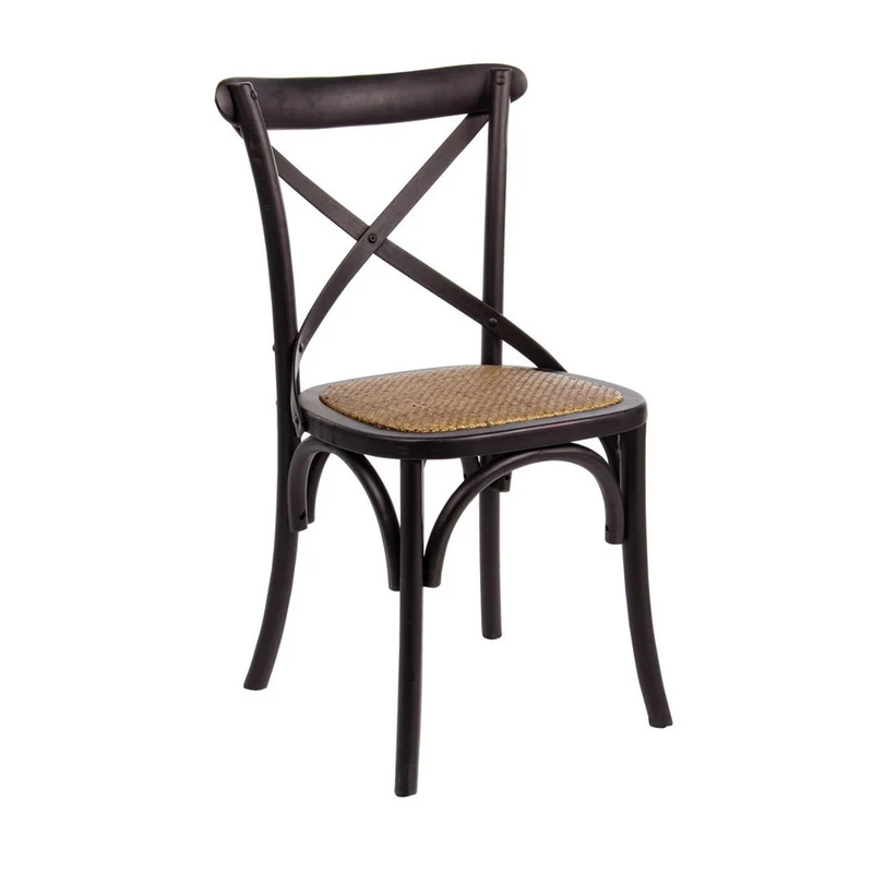 Sedia "Cross" con struttura in legno di olmo, per arredo interno 50,5 x 52 x h 87 cm