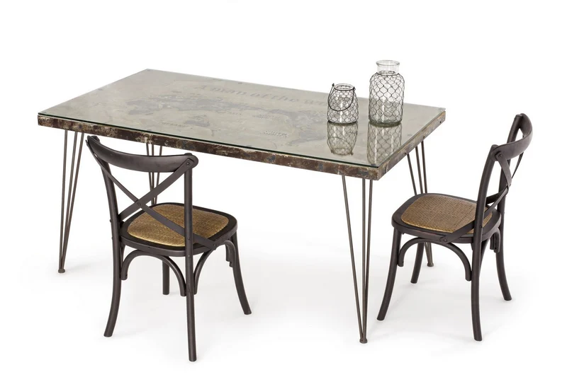 Sedia "Cross" con struttura in legno di olmo, per arredo interno 50,5 x 52 x h 87 cm