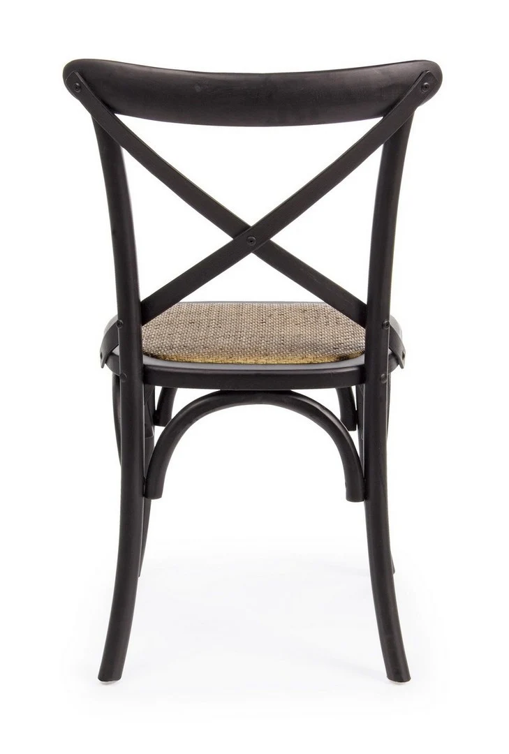 Sedia "Cross" con struttura in legno di olmo, per arredo interno 50,5 x 52 x h 87 cm