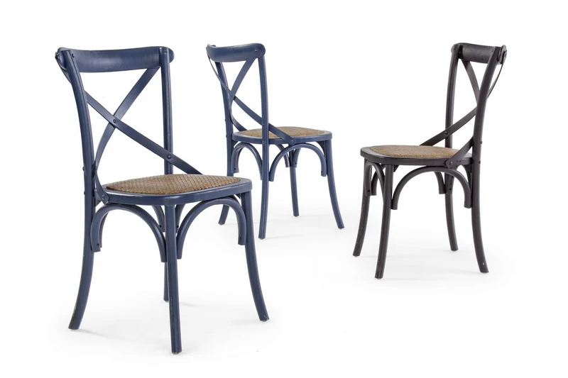 Sedia "Cross" con struttura in legno di olmo, per arredo interno 50,5 x 52 x h 87 cm