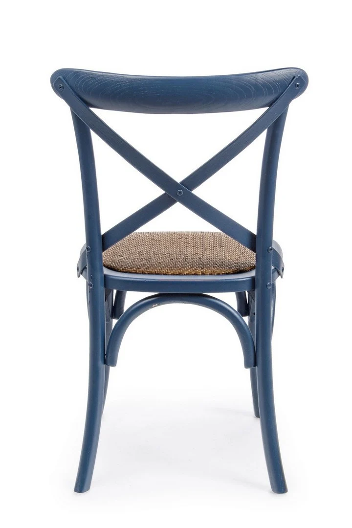 Sedia "Cross" con struttura in legno di olmo, per arredo interno 50,5 x 52 x h 87 cm