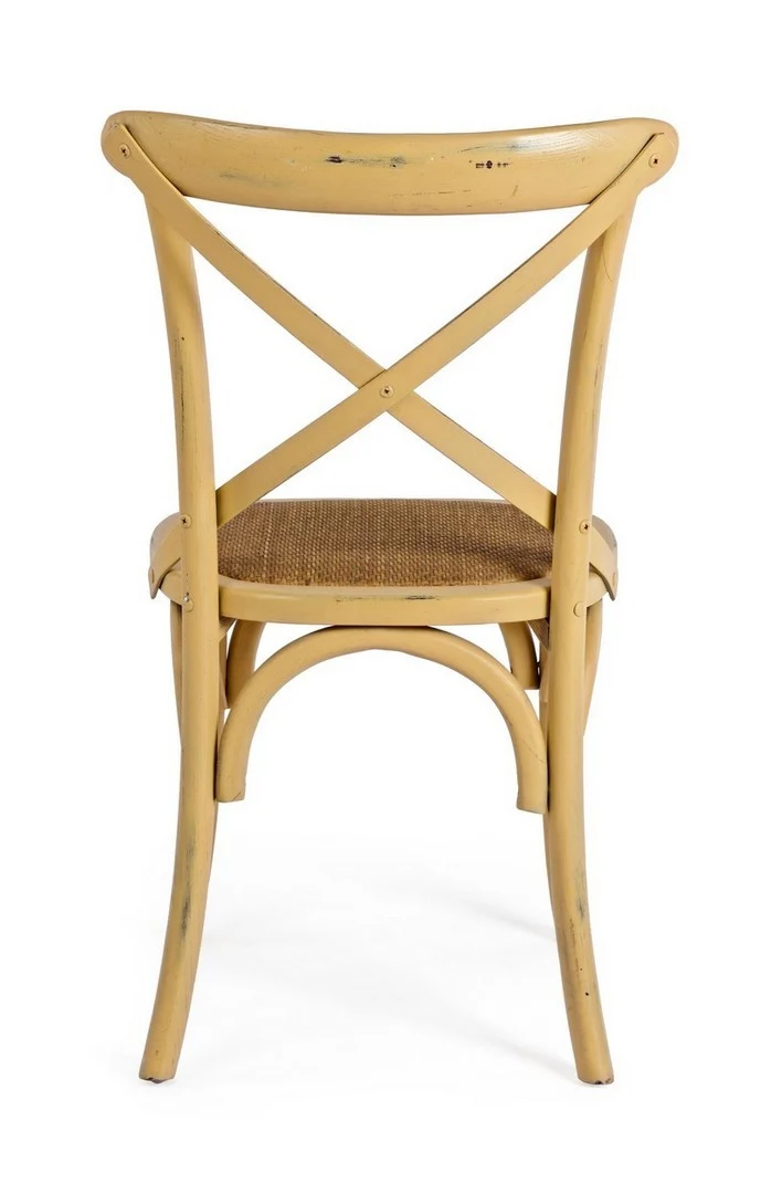 Sedia "Cross" con struttura in legno di olmo, per arredo interno 50,5 x 52 x h 87 cm