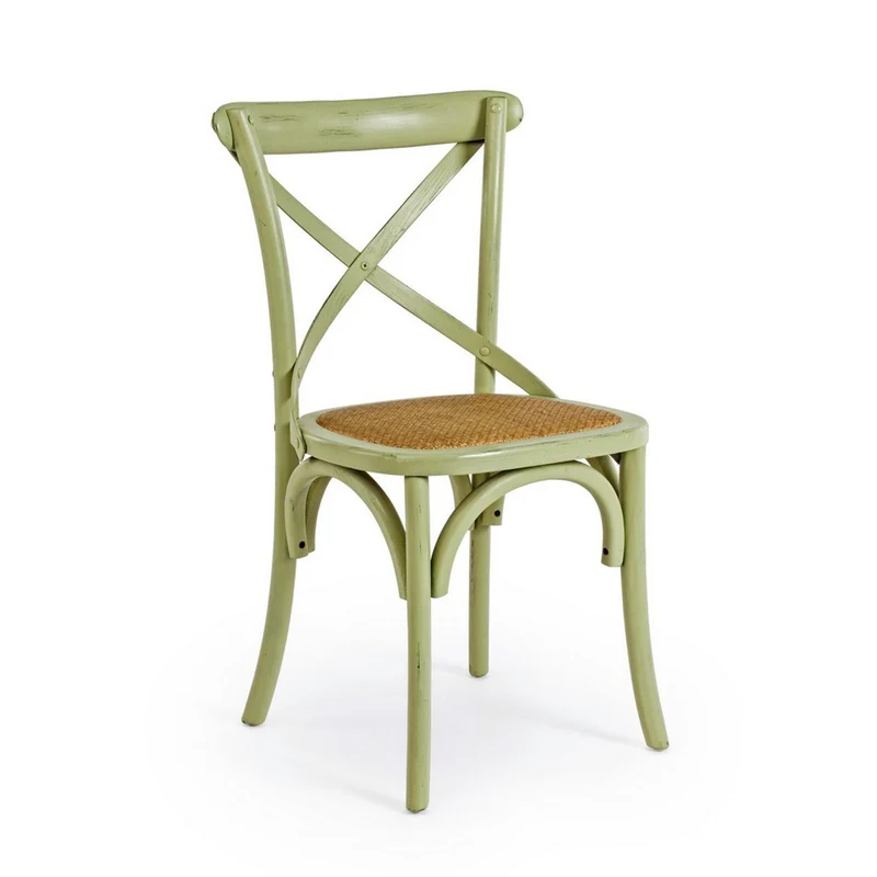 Sedia "Cross" con struttura in legno di olmo, per arredo interno 50,5 x 52 x h 87 cm