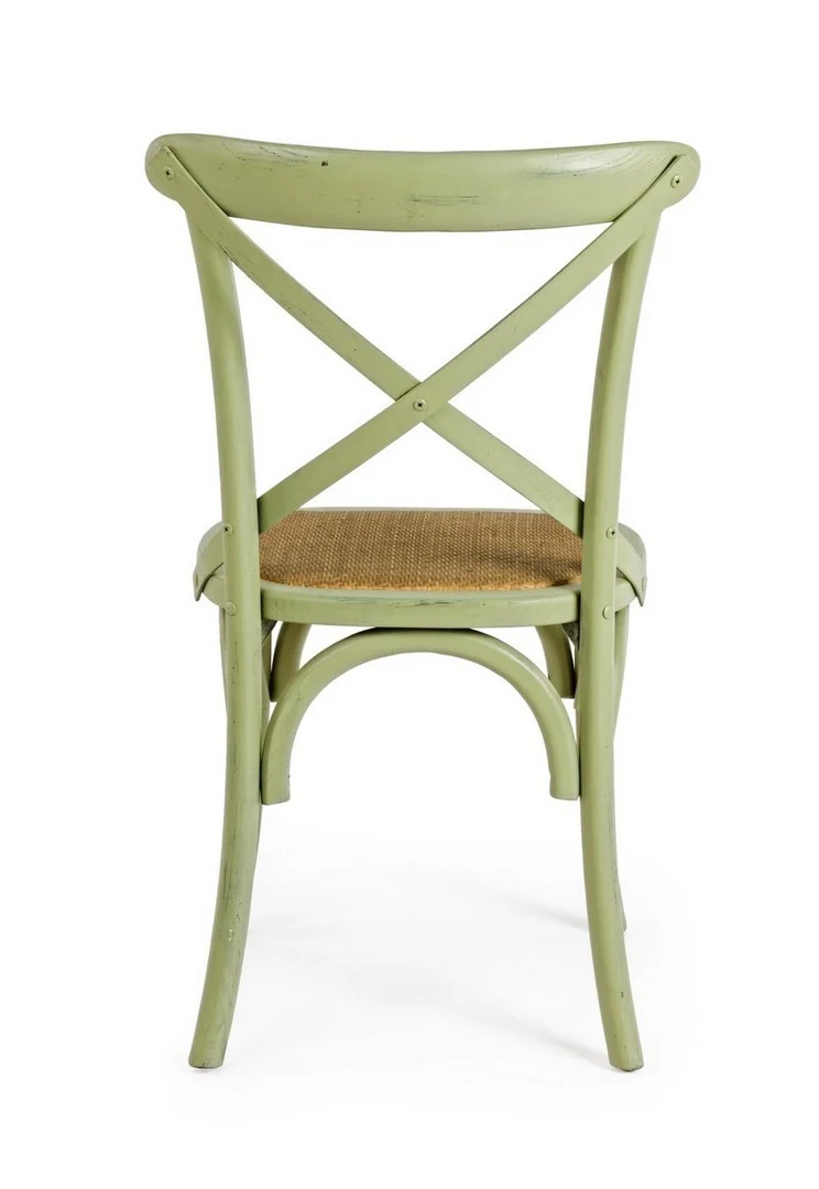 Sedia "Cross" con struttura in legno di olmo, per arredo interno 50,5 x 52 x h 87 cm