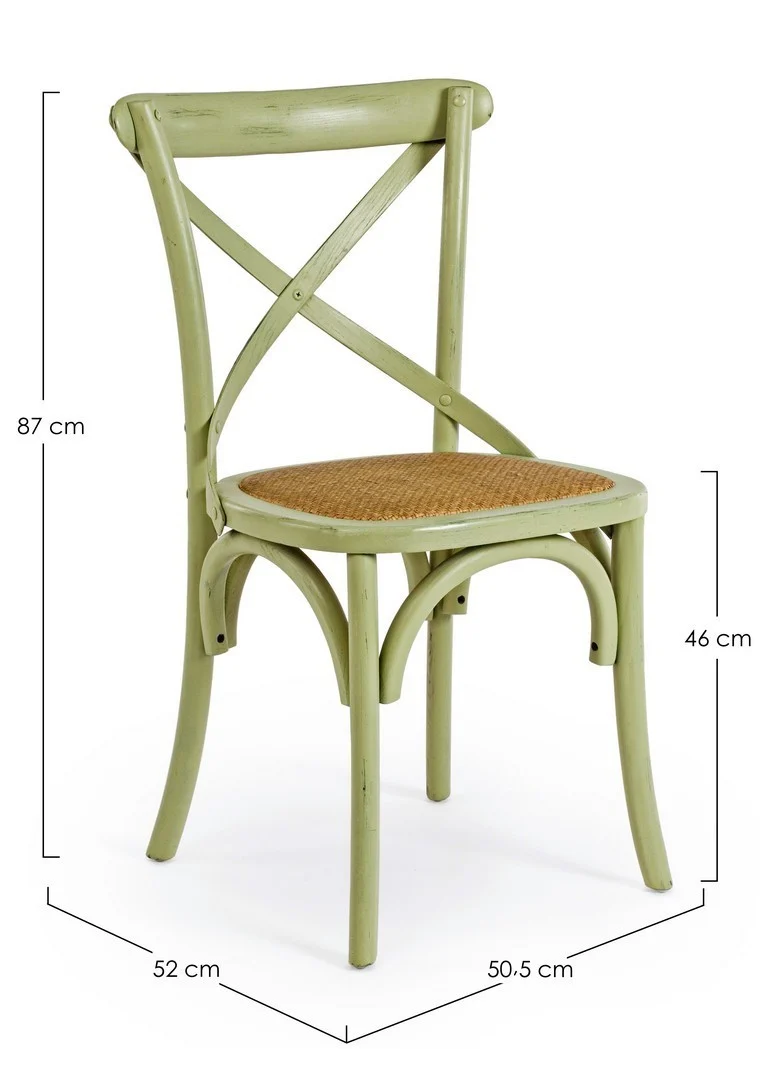 Sedia "Cross" con struttura in legno di olmo, per arredo interno 50,5 x 52 x h 87 cm