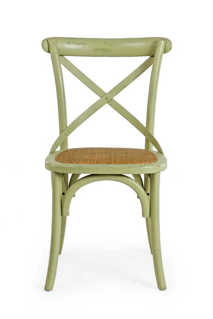 Sedia "Cross" con struttura in legno di olmo, per arredo interno 50,5 x 52 x h 87 cm