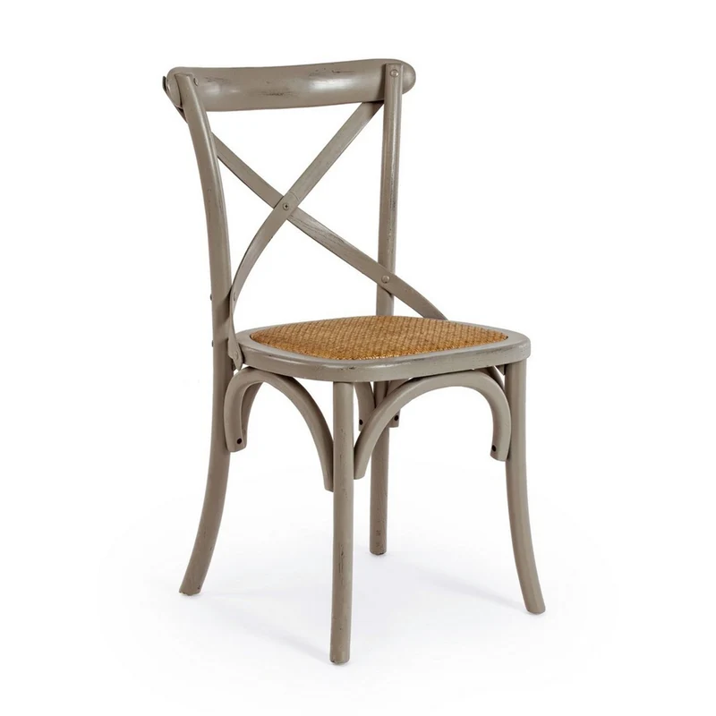Sedia "Cross" con struttura in legno di olmo, per arredo interno 50,5 x 52 x h 87 cm