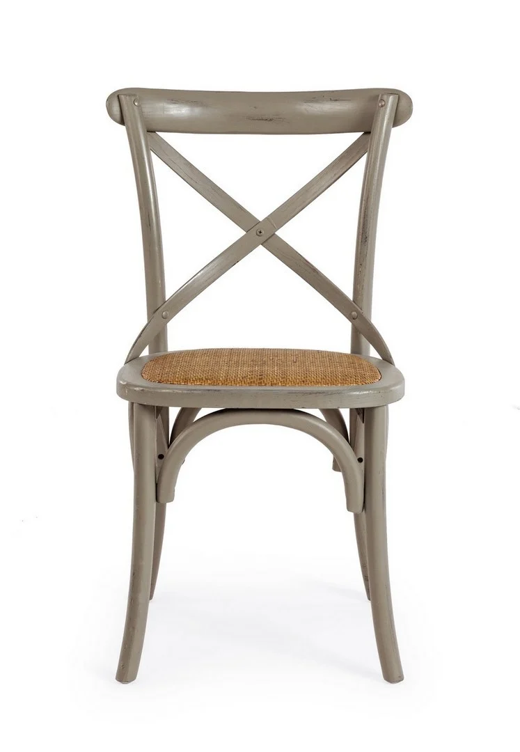 Sedia "Cross" con struttura in legno di olmo, per arredo interno 50,5 x 52 x h 87 cm