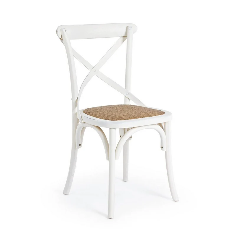 Sedia "Cross" con struttura in legno di olmo, per arredo interno 50,5 x 52 x h 87 cm