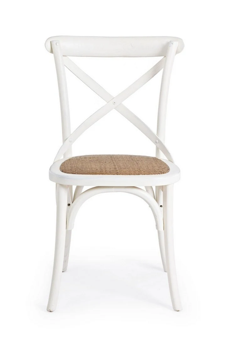 Sedia "Cross" con struttura in legno di olmo, per arredo interno 50,5 x 52 x h 87 cm