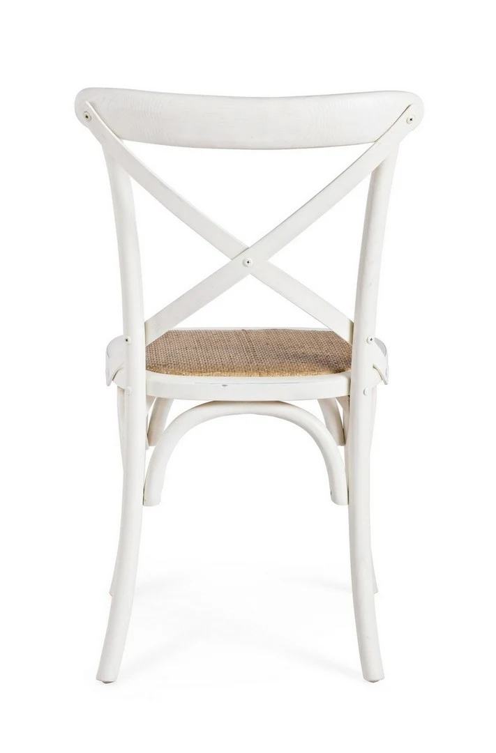 Sedia "Cross" con struttura in legno di olmo, per arredo interno 50,5 x 52 x h 87 cm