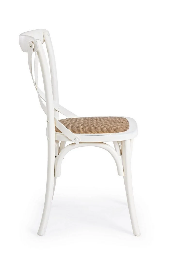 Sedia "Cross" con struttura in legno di olmo, per arredo interno 50,5 x 52 x h 87 cm