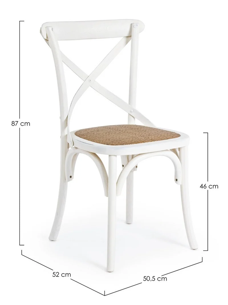 Sedia "Cross" con struttura in legno di olmo, per arredo interno 50,5 x 52 x h 87 cm
