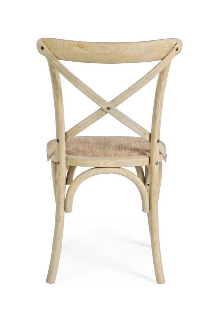 Sedia "Cross" con struttura in legno di olmo, per arredo interno 50,5 x 52 x h 87 cm