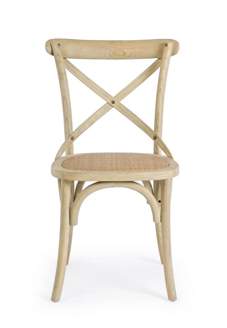 Sedia "Cross" con struttura in legno di olmo, per arredo interno 50,5 x 52 x h 87 cm