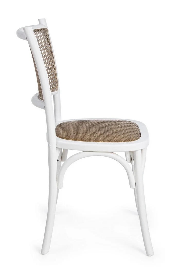 Sedia "Carrel" con struttura in legno di olmo, per arredo interno 45 x 53 x h 89 cm