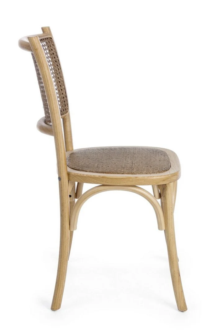 Sedia "Carrel" con struttura in legno di olmo, per arredo interno 45 x 53 x h 89 cm