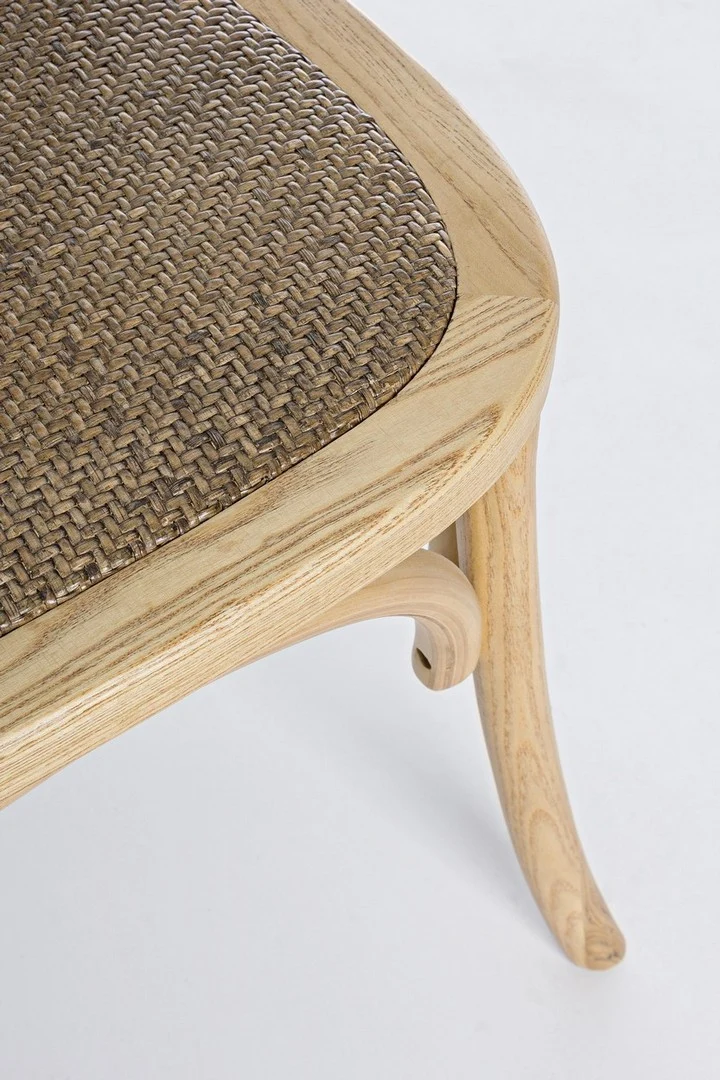 Sedia "Carrel" con struttura in legno di olmo, per arredo interno 45 x 53 x h 89 cm