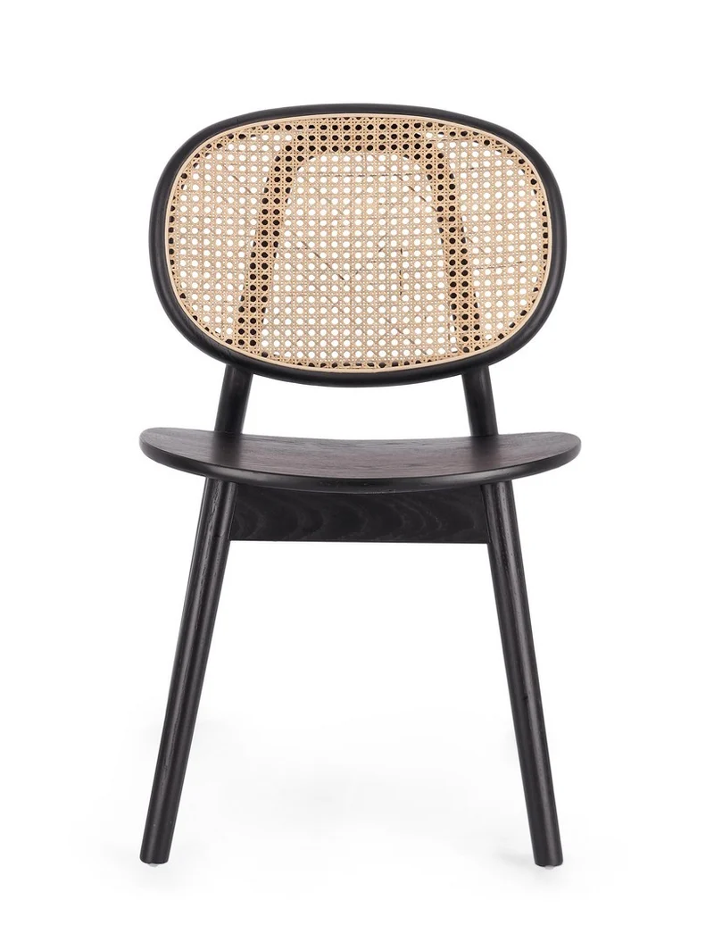 Sedia "Adolis" con struttura in legno di olmo, per arredo interno 49 x 42 x h 81 cm