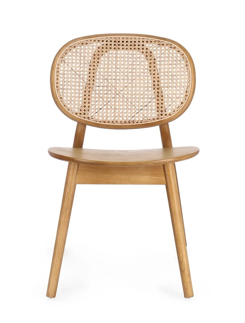 Sedia "Adolis" con struttura in legno di olmo, per arredo interno 49 x 42 x h 81 cm