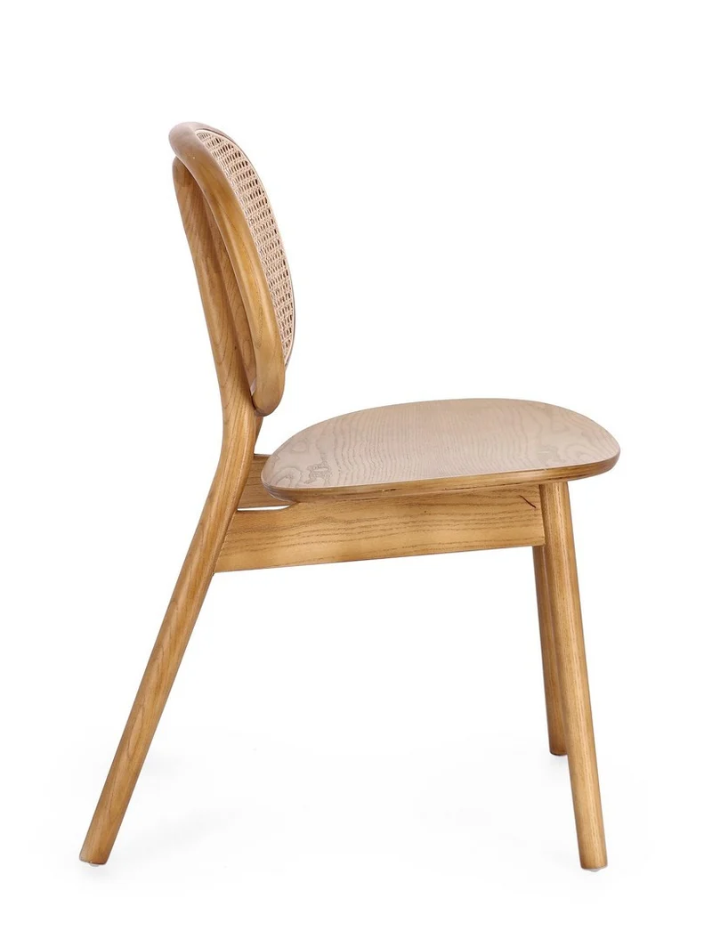 Sedia "Adolis" con struttura in legno di olmo, per arredo interno 49 x 42 x h 81 cm