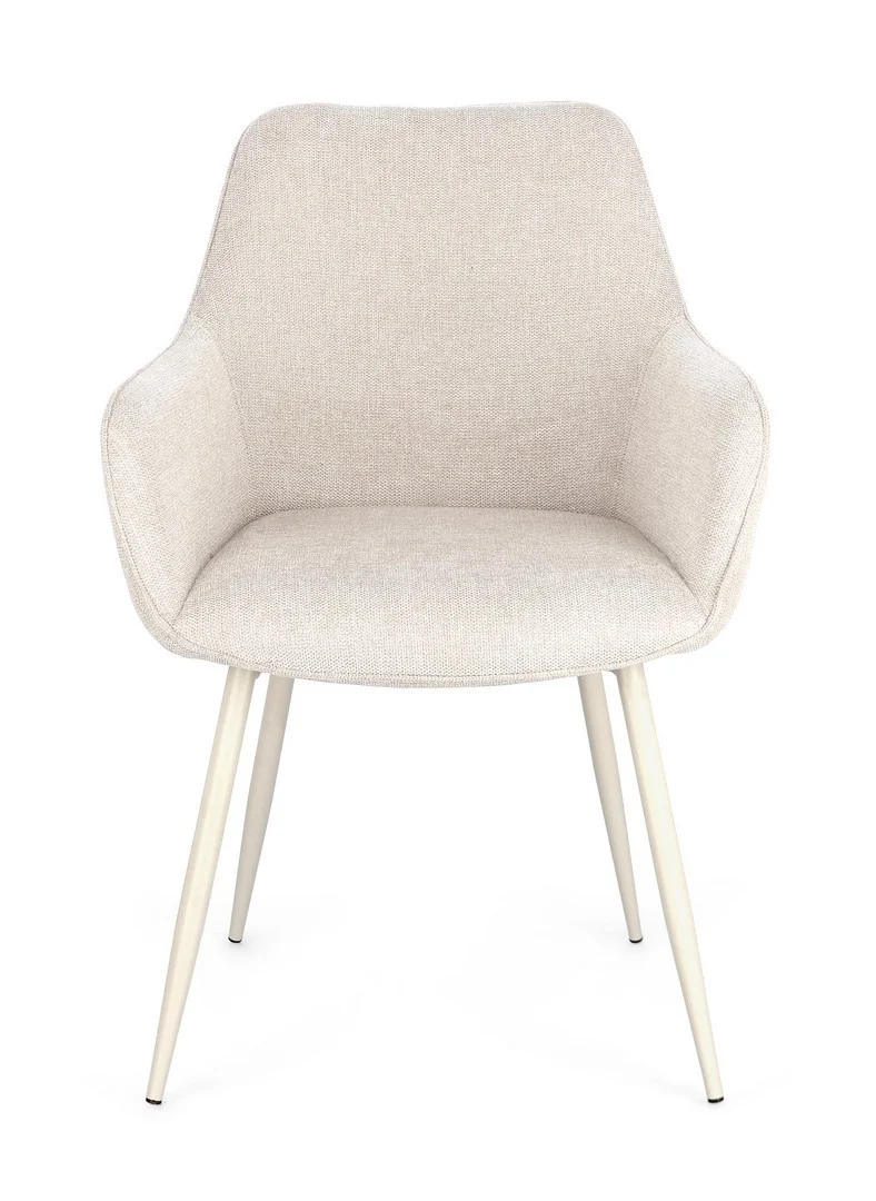 Sedia "Cora" con struttura in acciaio, per arredo interno con braccioli, 58 x 63 x h 85,5 cm