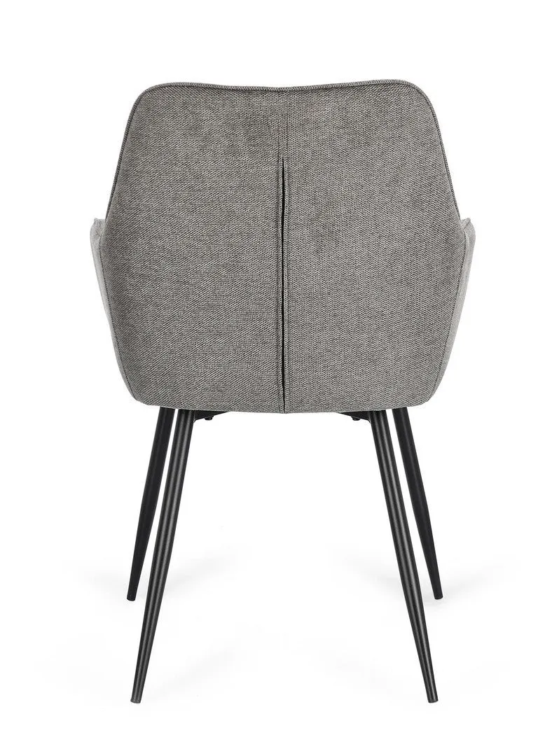 Sedia "Cora" con struttura in acciaio, per arredo interno con braccioli, 58 x 63 x h 85,5 cm